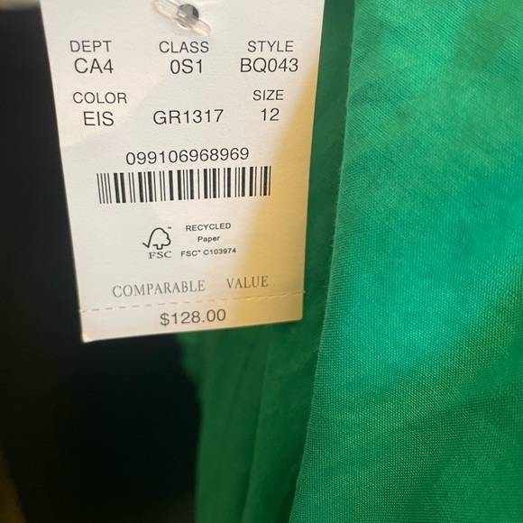 NWT J crew v-neck smocked midi dress - Picture 3 of 4